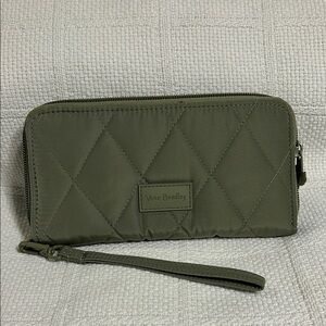 Vera Bradley Quilted Olive Wristlet